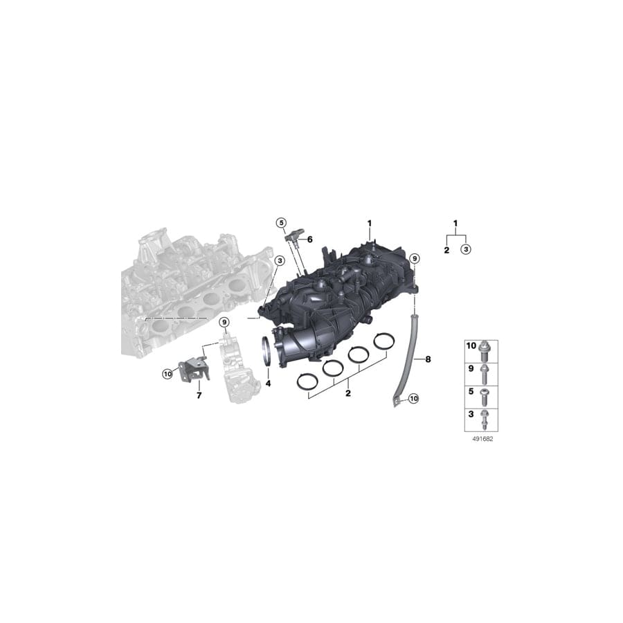 Genuine BMW 11618647979 G30 G06 G05 Bracket For Intake Assembly (Inc. X4 20iX, X5 30iX & X6 30iX) | ML Performance UK Car Parts