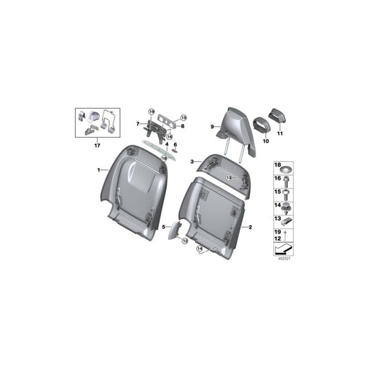 Genuine BMW 52108062305 M M Rear Section, Comfort Seat, Upper ARAGONBRAUN (Inc. X5 M & X6 M) | ML Performance US Car Parts