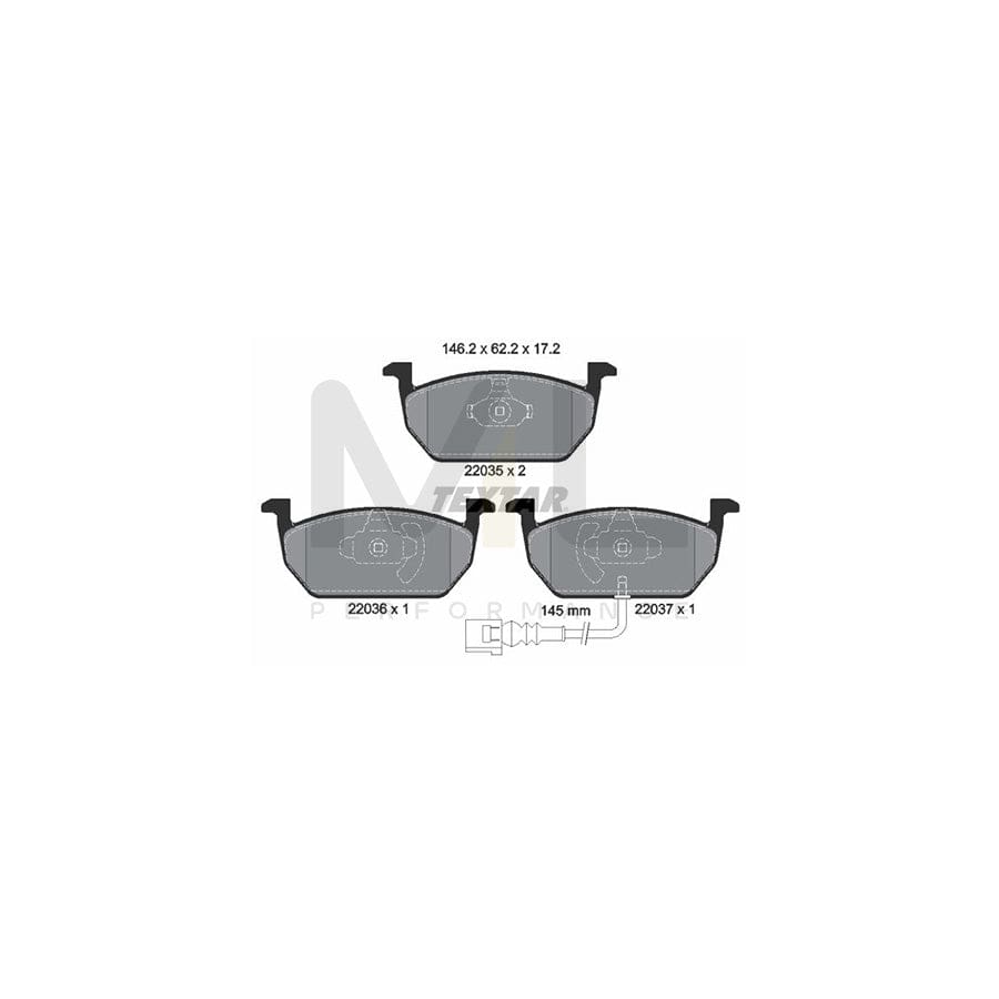 TEXTAR 2203501 Brake pad set with integrated wear warning contact | ML Performance Car Parts