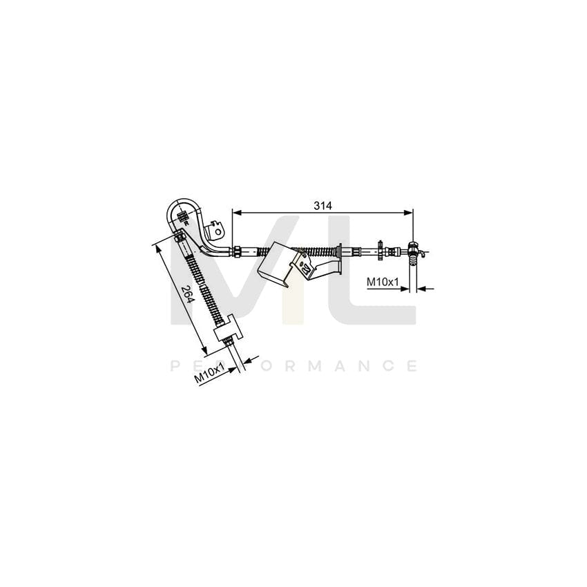 BOSCH 1 987 481 469 Brake Hose for PEUGEOT 407 504mm, M10x1 | ML Performance Car Parts