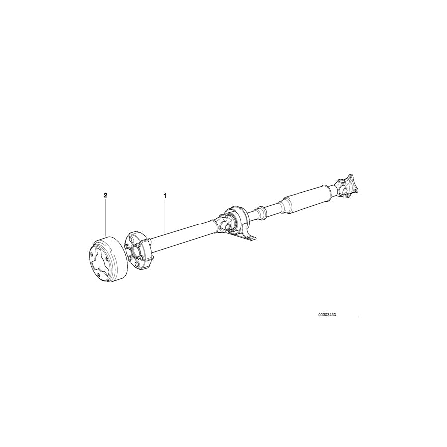 Genuine BMW 26111229471 E36 Drive Shaft Automatic Transmission L=1057mm (Inc. Z3 1.9) | ML Performance US Car Parts
