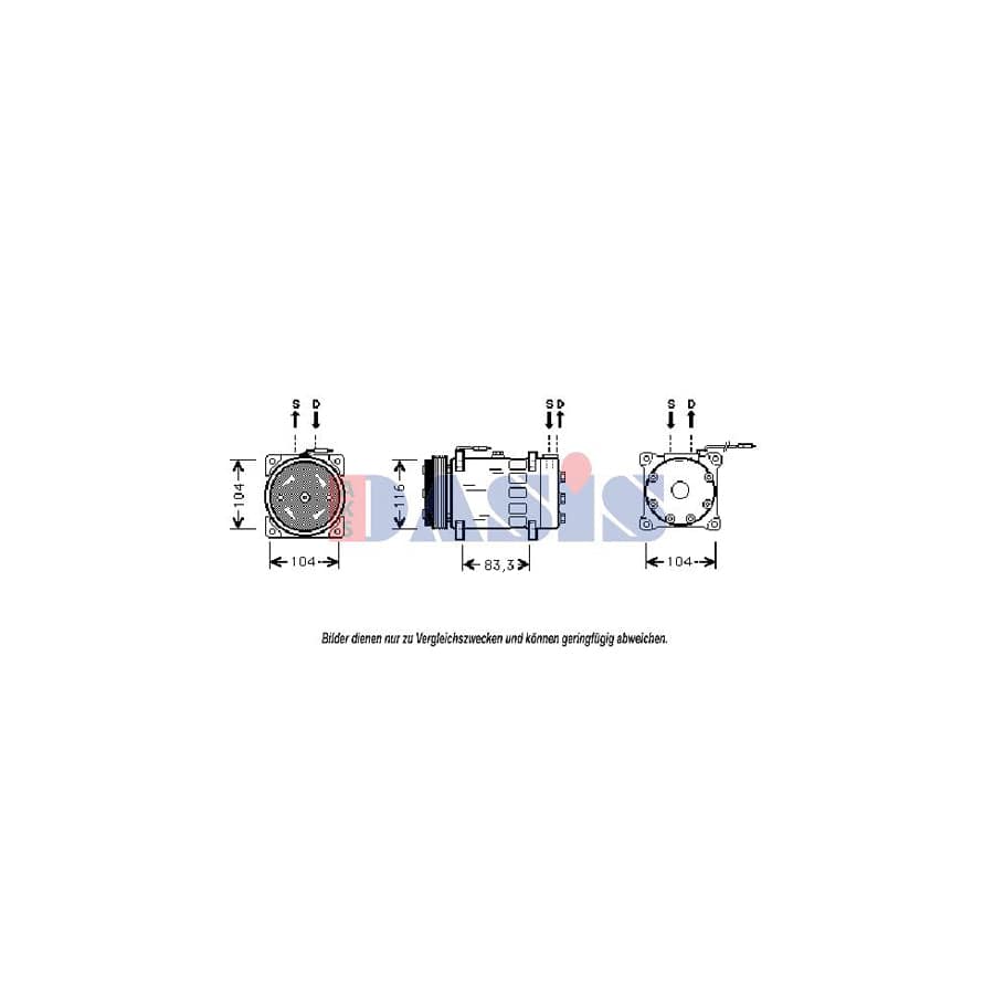 AKS Dasis 850451N Compressor, Air Conditioning for Renault Clio