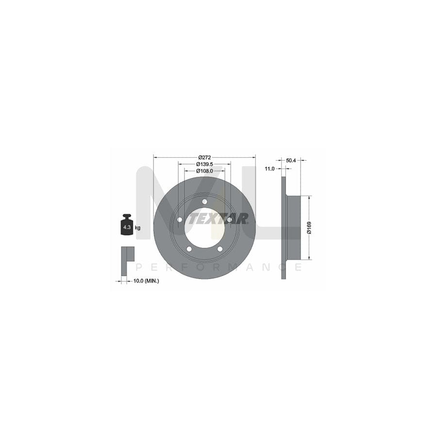 TEXTAR 92019900 Brake Disc Solid, without wheel hub, without wheel studs | ML Performance Car Parts