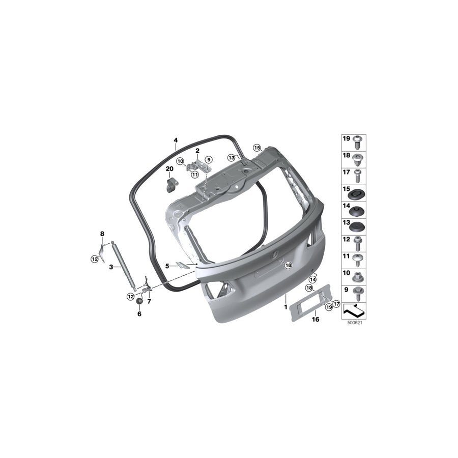 Genuine BMW 51247300791 F45 Gas Pressurized Spring F Trunk Lid (Inc. 218i, 214d & 220dX) | ML Performance US Car Parts