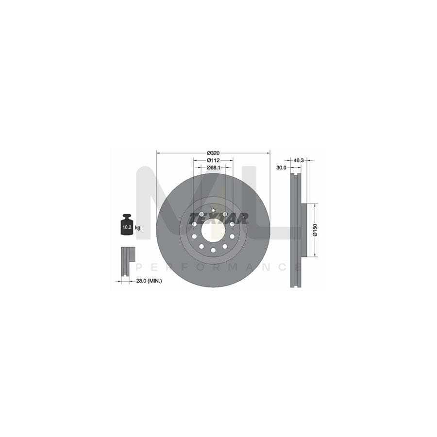 TEXTAR OE-Line 92106710 Brake Disc Externally Vented, Coated, High-carbon, without wheel hub, without wheel studs | ML Performance Car Parts