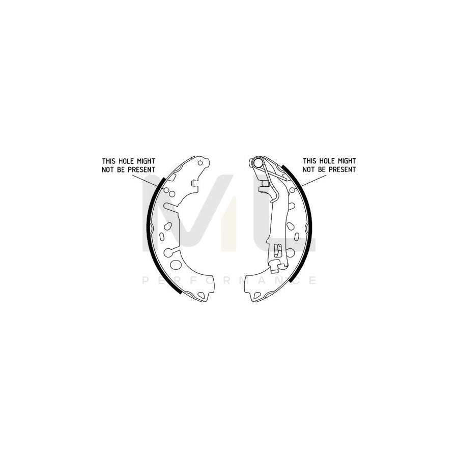 HELLA 8DB 355 002-971 Brake Shoe Set with handbrake lever