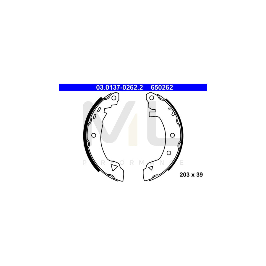 ATE 03.0137-0262.2 Brake Shoe Set