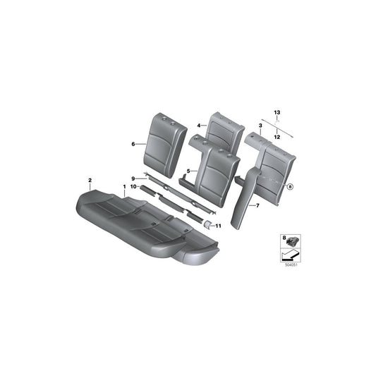 Genuine BMW 52207358413 F10 Cover Backrest Leather Left VENETOBEIGE (Inc. 530dX, 525d & 528iX) | ML Performance US Car Parts