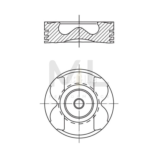 MAHLE ORIGINAL 001 PI 00167 001 Piston 83,25 mm, cooled piston ring carrier, with cooling duct, with piston ring carrier | ML Performance Car Parts