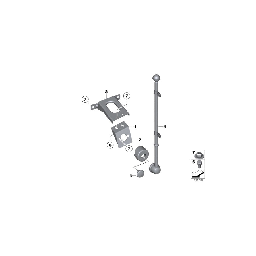 Genuine BMW 72607206102 F01 F03 Holder, Banner, Right (Inc. Hybrid 7, 750LiS & 760Li) | ML Performance US Car Parts