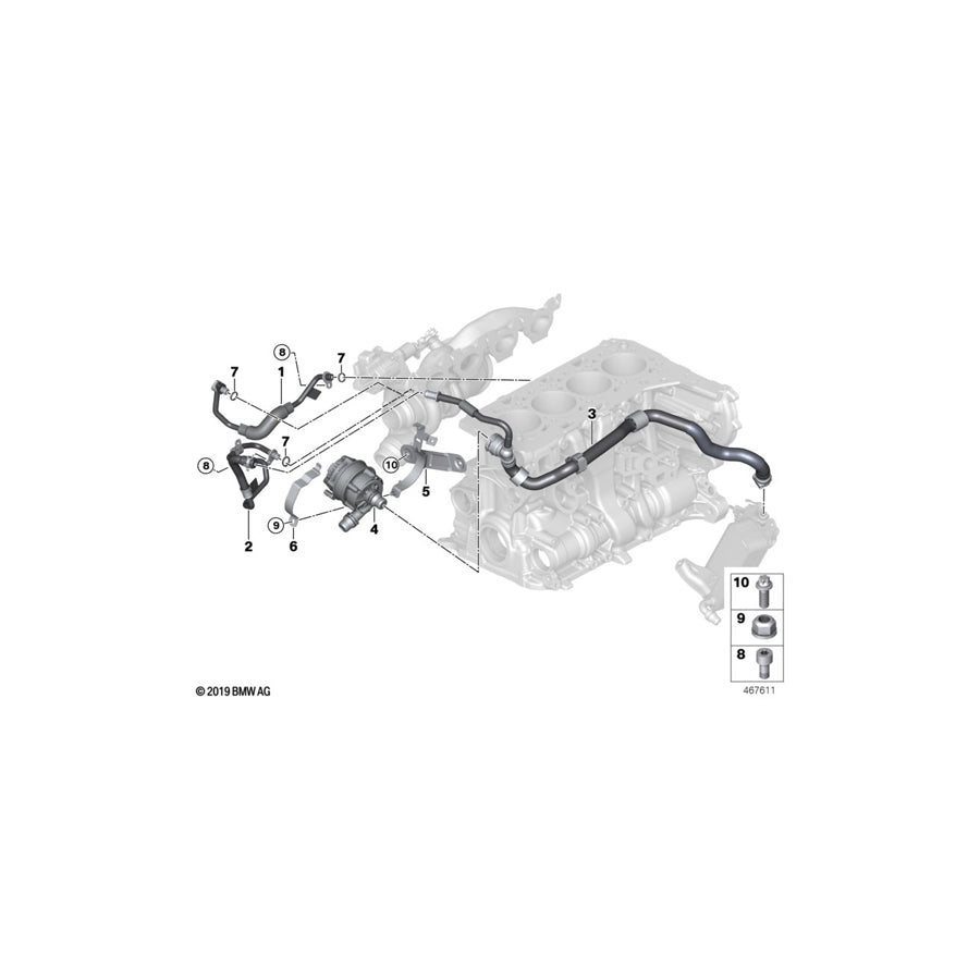 Genuine BMW 11518642732 F30 G07 Auxiliary Water Pump (Inc. 330e, X7 M50iX & X7 50iX) | ML Performance US Car Parts
