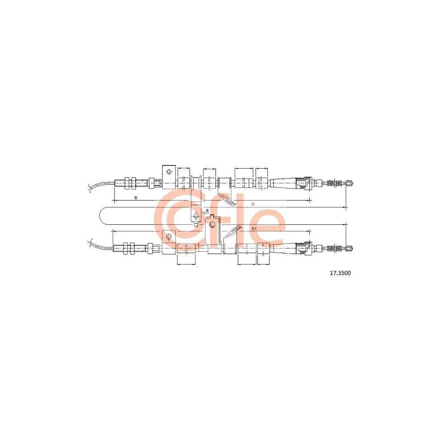 Cofle 92.17.3500 Hand Brake Cable for Daewoo Tico