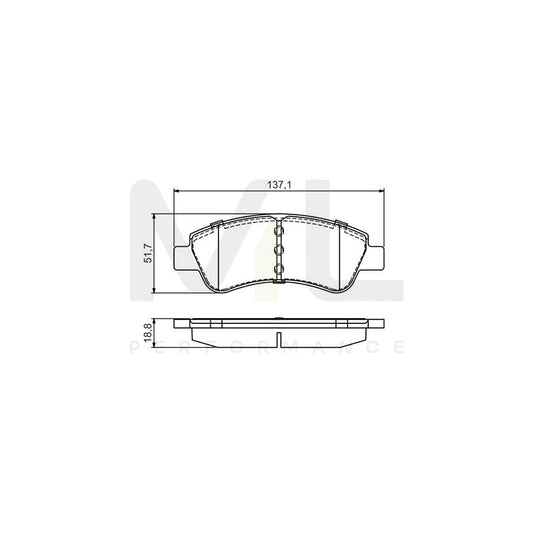 Bosch 0986495430 Brake Pad Set Excl. Wear Warning Contact, With Anti-Squeak Plate, With Mounting Manual BP2062 | ML Performance Car Parts