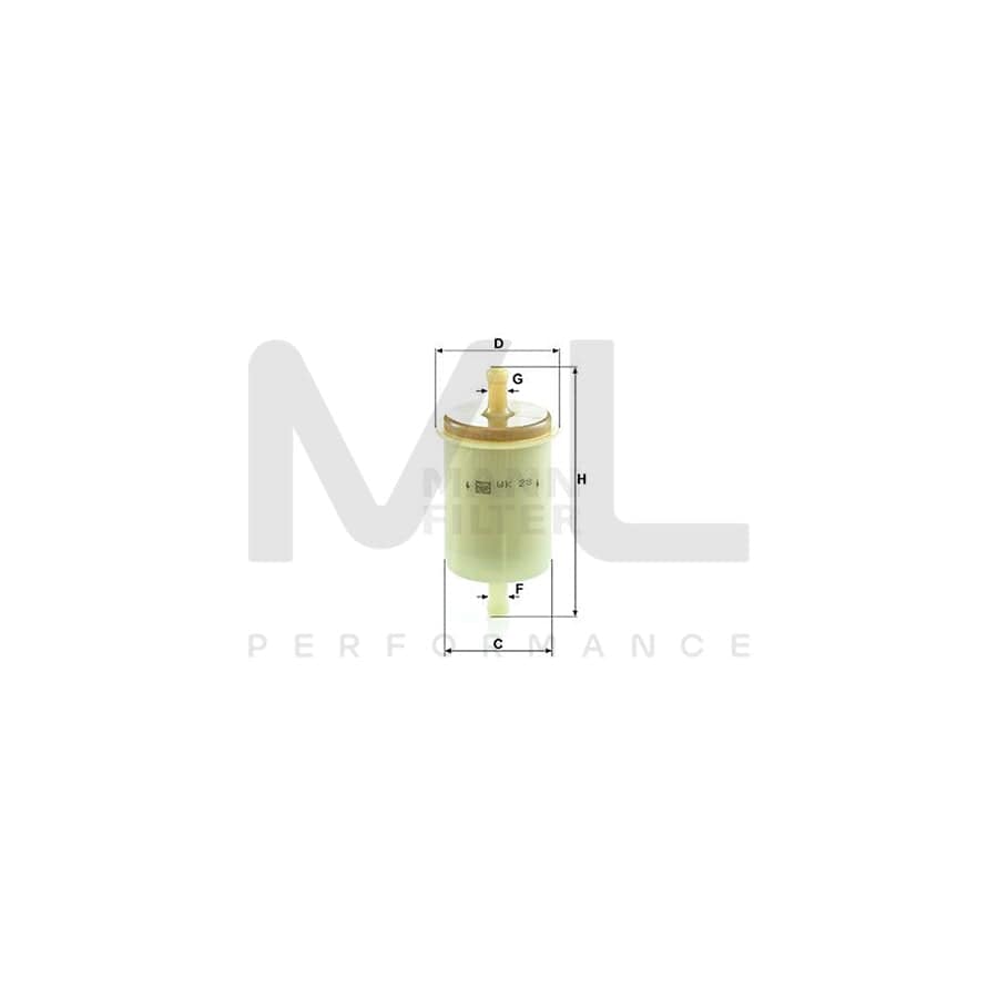 MANN-FILTER WK 28 Fuel filter In-Line Filter