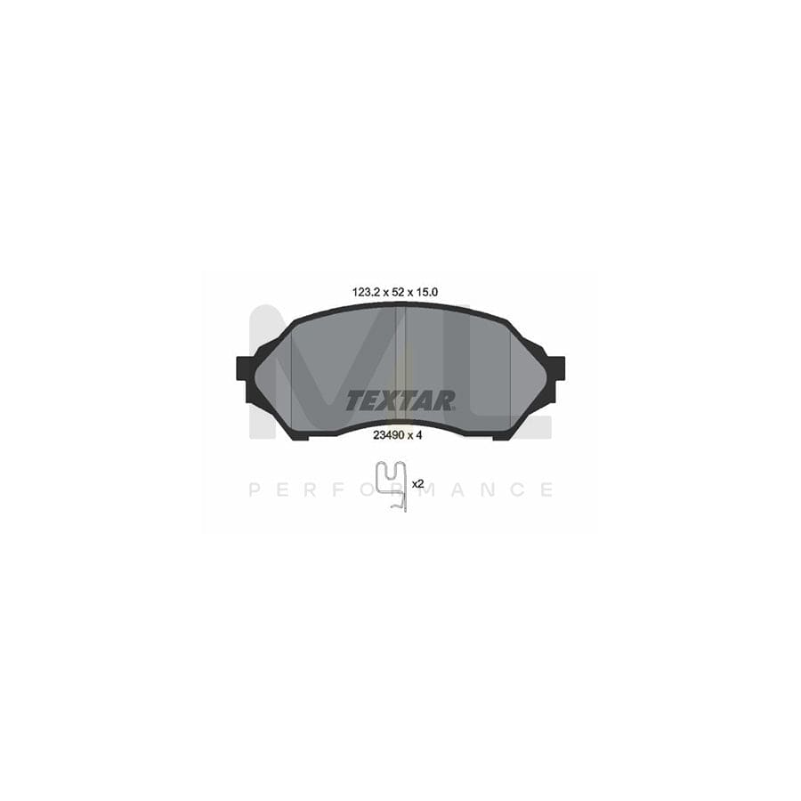 TEXTAR 2349002 Brake pad set for MAZDA 323 with acoustic wear warning | ML Performance Car Parts
