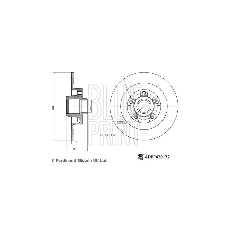 Blue Print Adbp430172 Brake Disc for Renault Espace V (Jr)