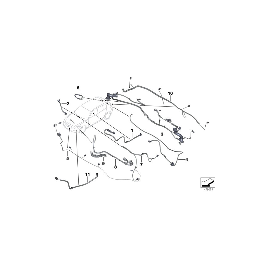 Genuine BMW 61118345014 Wiring Harness For Decklid (Inc. M4 GT4) | ML Performance US Car Parts