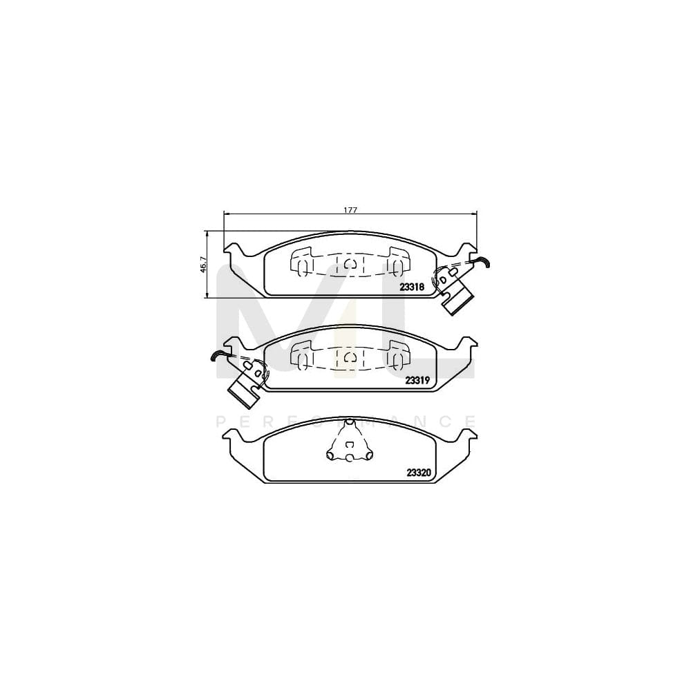 Hella 8DB 355 013-281 Brake Pad Set With Acoustic Wear Warning