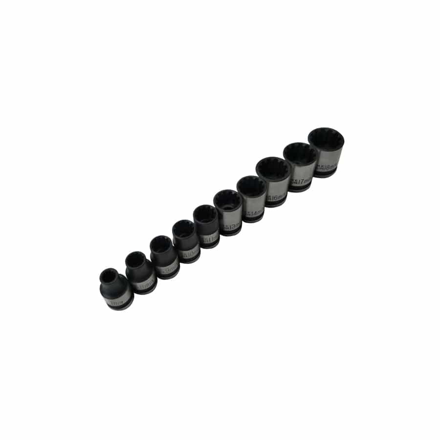 BlueSpot Tools B/S1543 3/8in Drive Spline Socket Set Metric, 10 Piece
