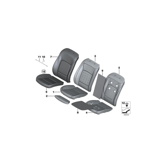 Genuine BMW 52107350231 F07 F10 Cover, Comfort Seat, Perf. Lthr, Nappa LZLZ,LZSJ SCHW. (Inc. 528i, Hybrid 5 & 535dX) | ML Performance US Car Parts