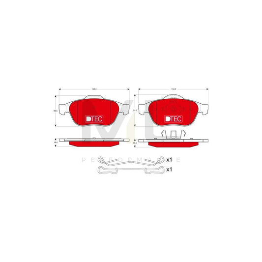 TRW Dtec Cotec Gdb1468Dte Brake Pad Set Not Prepared For Wear Indicator, With Accessories | ML Performance Car Parts