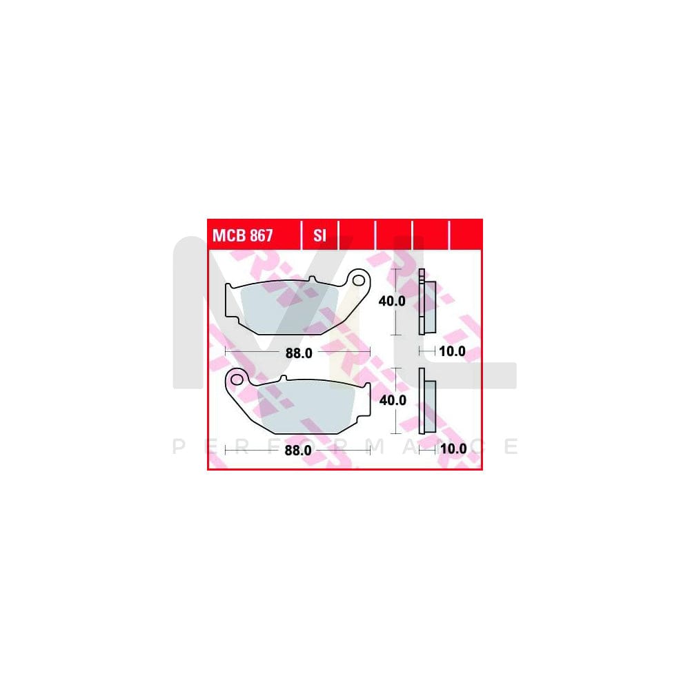 TRW Mcb867 Brake Pad Set Organic Allround | ML Performance Car Parts