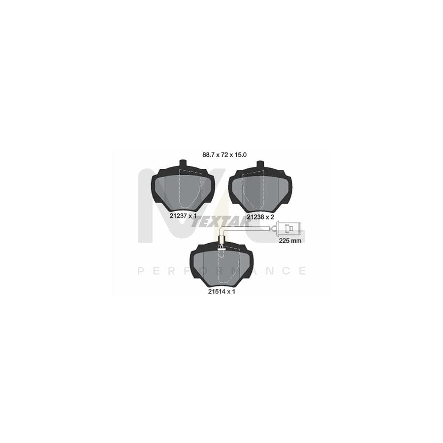 TEXTAR 2123701 Brake pad set with integrated wear warning contact | ML Performance Car Parts