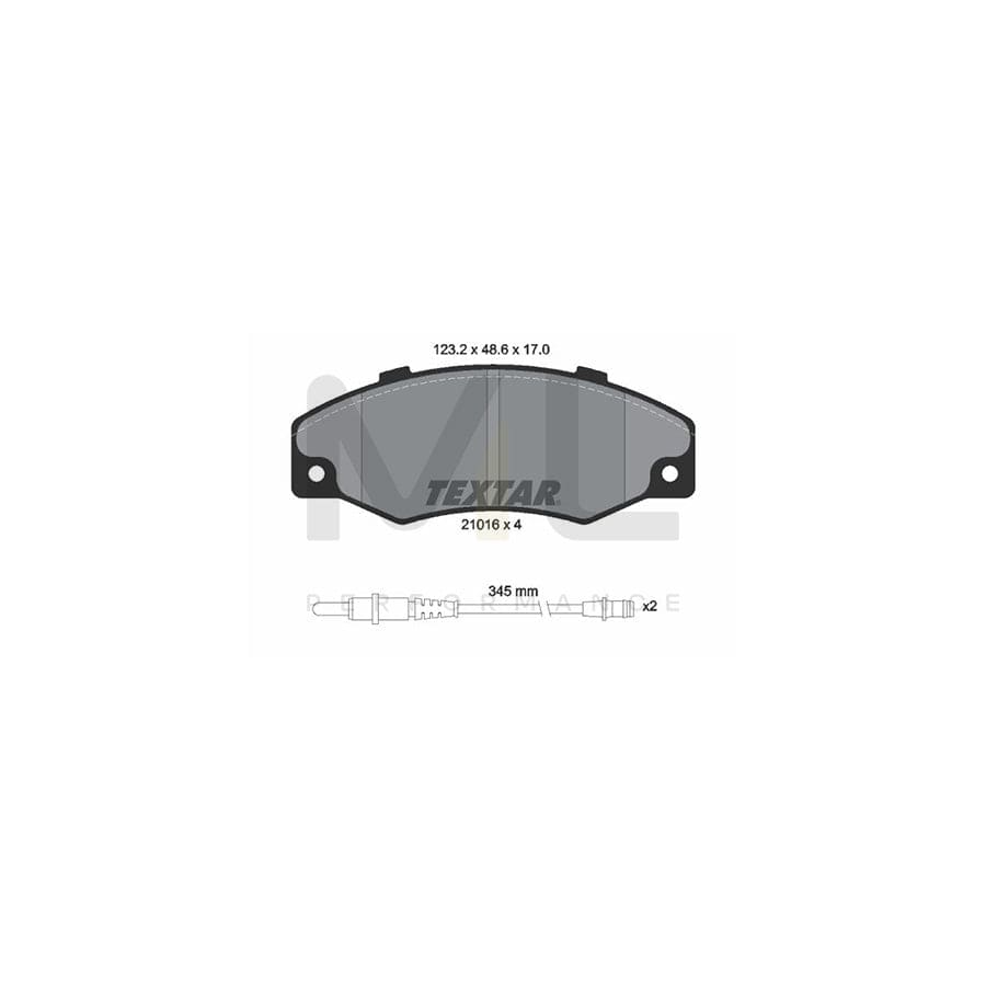 TEXTAR 2101602 Brake pad set for RENAULT 21 with integrated wear warning contact | ML Performance Car Parts