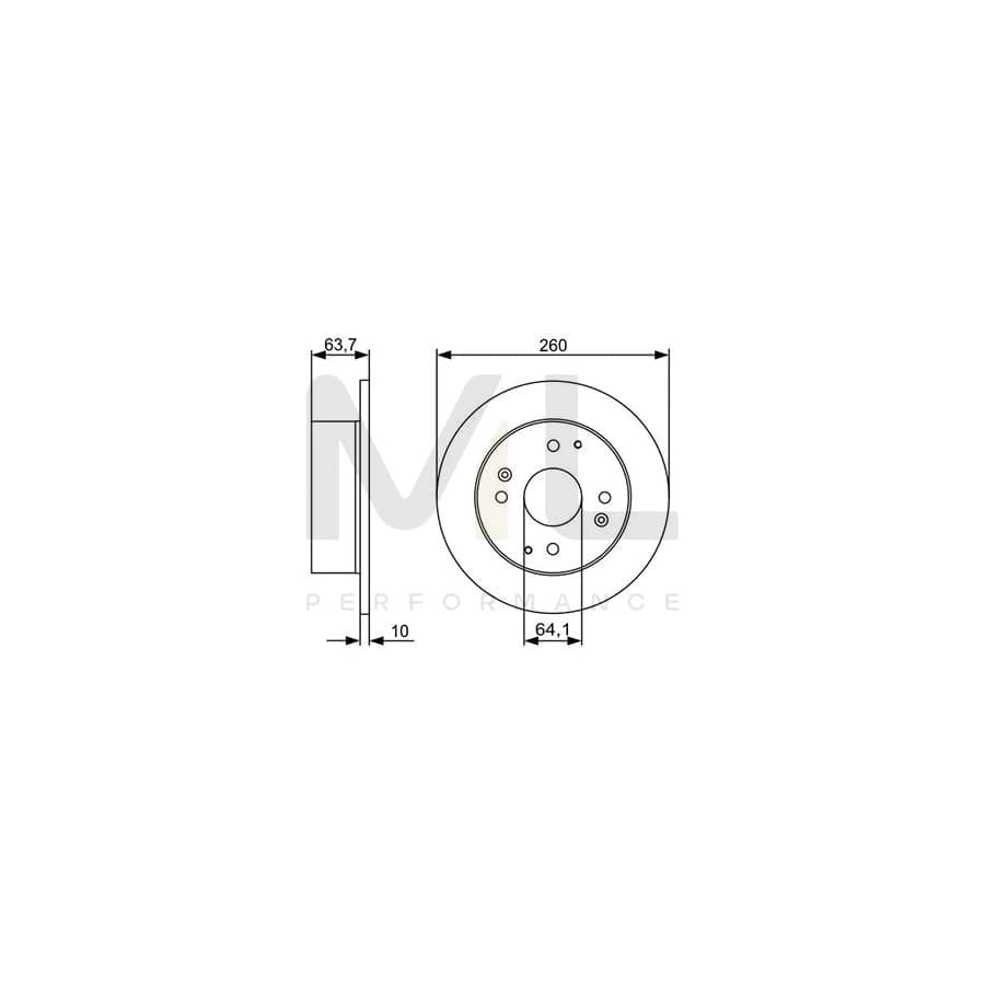 BOSCH 0 986 479 504 Brake Disc for HONDA ACCORD Solid, Oiled, with bolts/screws | ML Performance Car Parts