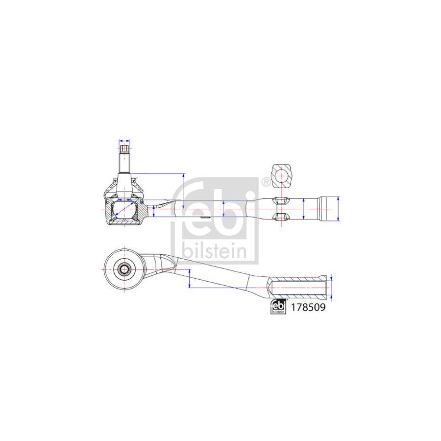 Febi Bilstein 178509 Track Rod End for Citroen C3 III (Sx)