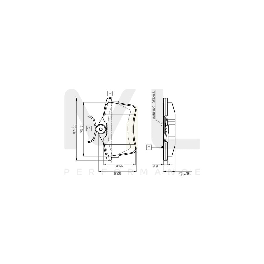 Bosch 0986Tb3091 Brake Pad Set Excl. Wear Warning Contact, With Bolts, With Accessories  | ML Performance Car Parts
