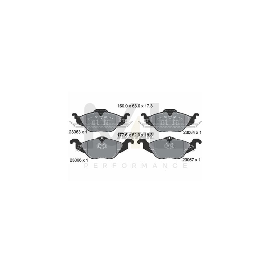 TEXTAR 2306302 Brake pad set with acoustic wear warning | ML Performance Car Parts