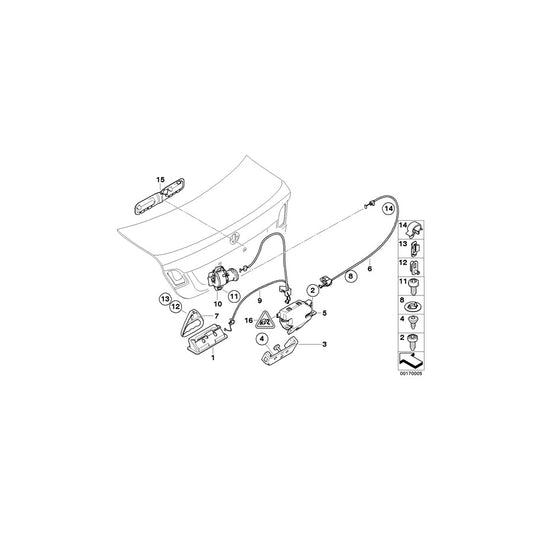 Genuine BMW 51247130828 E88 E90 E92 Lock Cover (Inc. 120d, 335d & 120i) | ML Performance US Car Parts