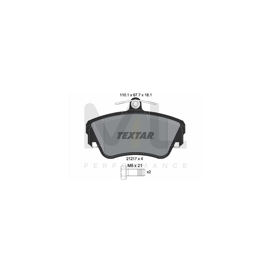 TEXTAR 2121702 Brake pad set not prepared for wear indicator, with brake caliper screws | ML Performance Car Parts