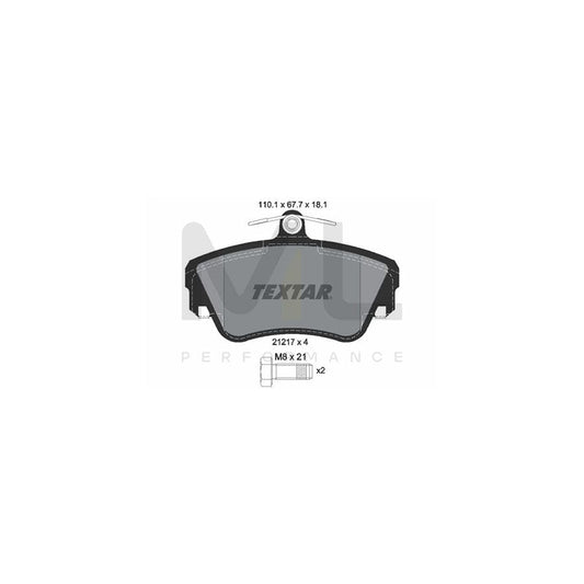 TEXTAR 2121702 Brake pad set not prepared for wear indicator, with brake caliper screws | ML Performance Car Parts