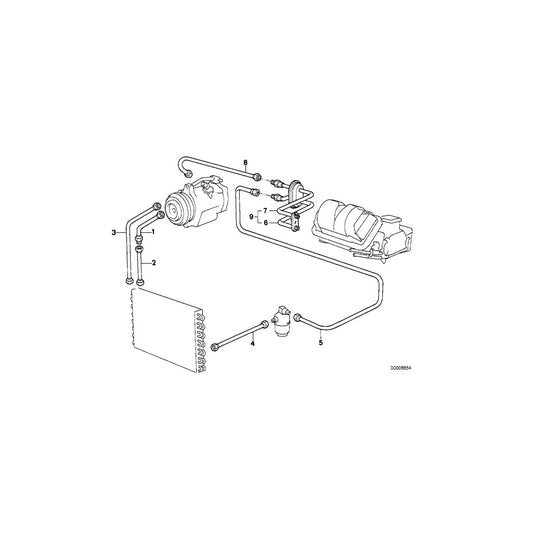 Genuine BMW 64531376190 E28 Pressure Hose Assy Compressor-Condenser (Inc. 525e, 524td & 528e) | ML Performance US Car Parts