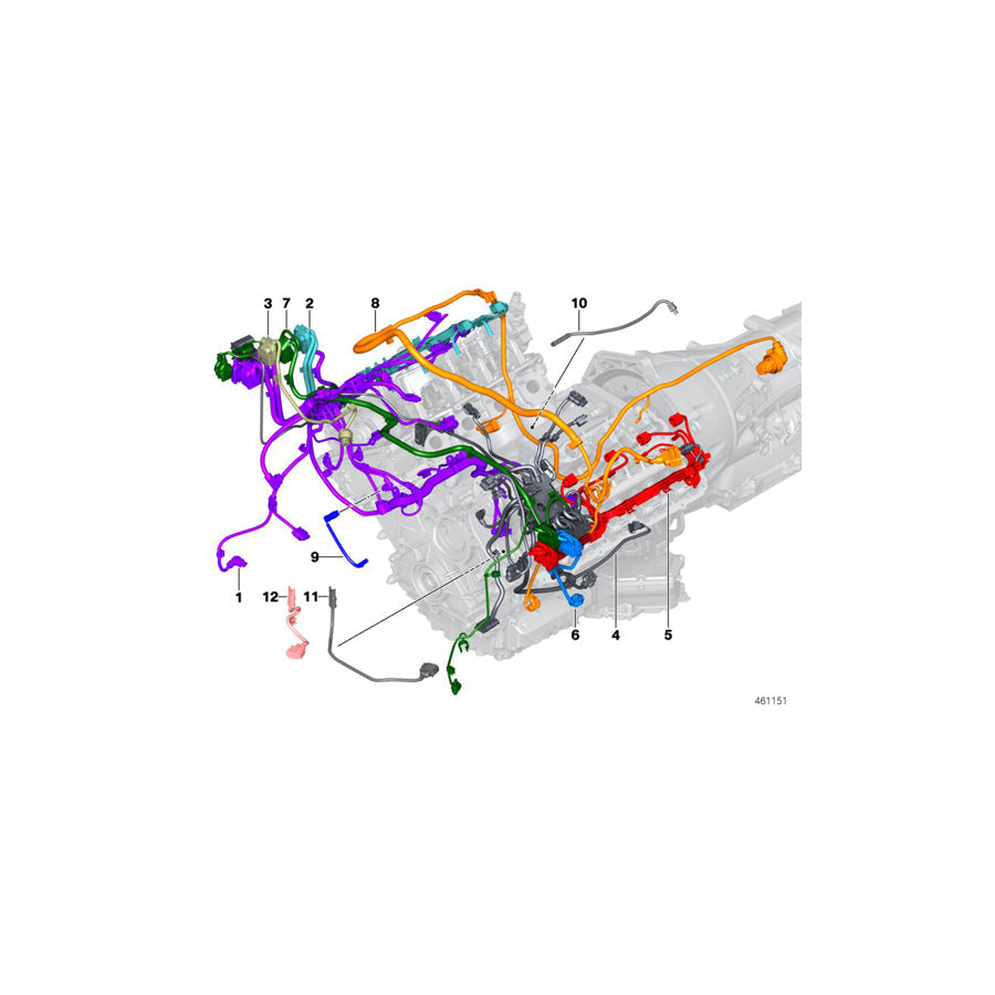 Genuine BMW 12518654414 G12 G11 G30 Wiring Harness, Engine Sensor Module 45017 (Inc. 750iX, M550iX & 750i) | ML Performance US Car Parts