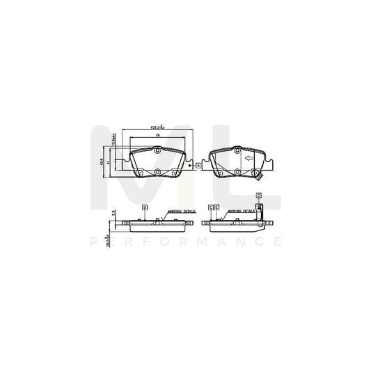 Bosch 0986Tb3070 Brake Pad Set Excl. Wear Warning Contact, With Accessories  | ML Performance Car Parts