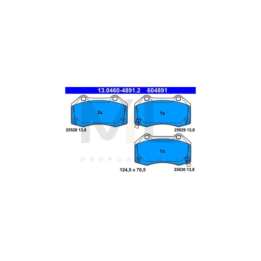 ATE 13.0460-4891.2 Brake pad set with acoustic wear warning