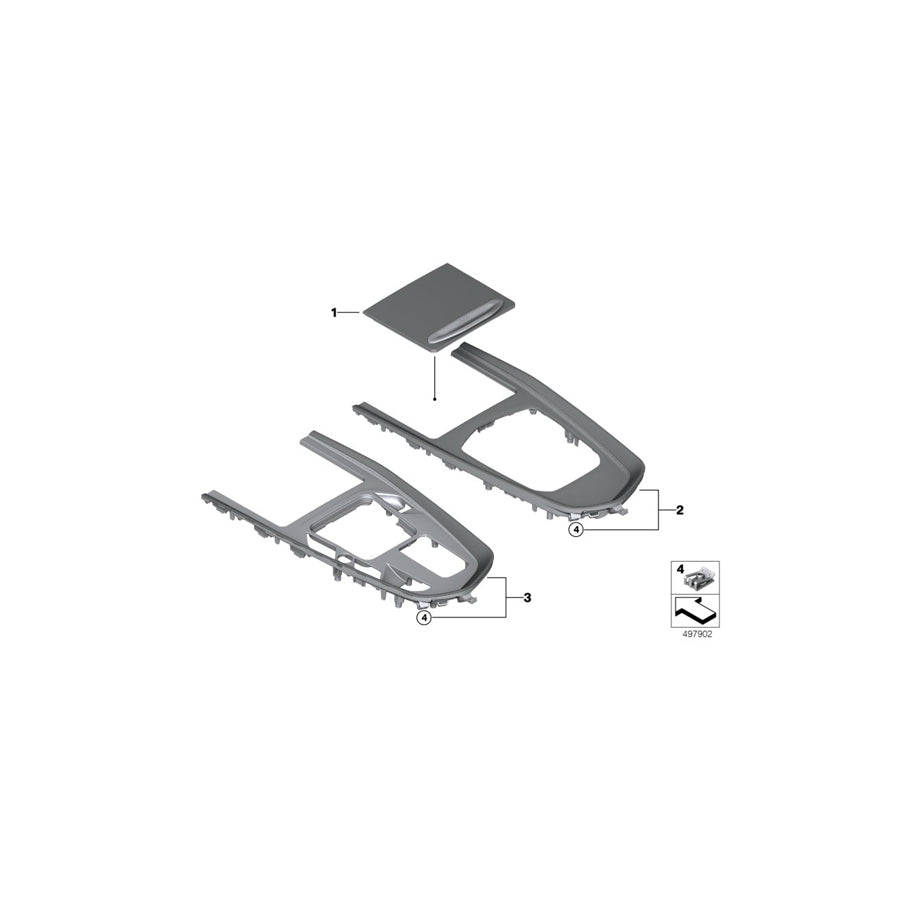 Genuine BMW 51166821614 G29 Storage Compartment Trim, Bk High-Gloss (Inc. Z4 20i, Z4 30i & Z4 M40i) | ML Performance US Car Parts