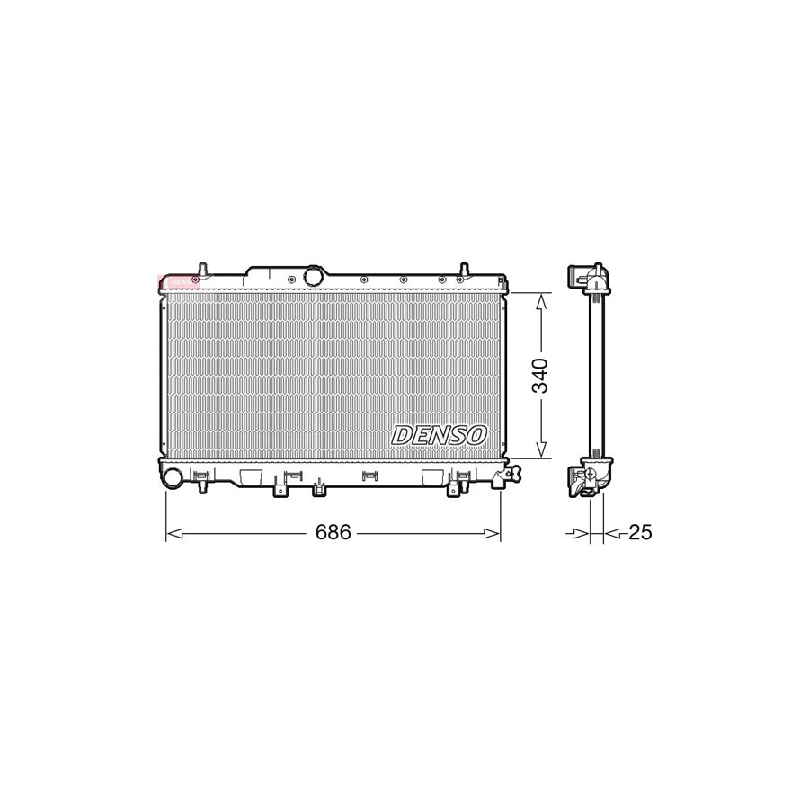 DENSO DRM36019 Engine Radiator for Subaru Impreza