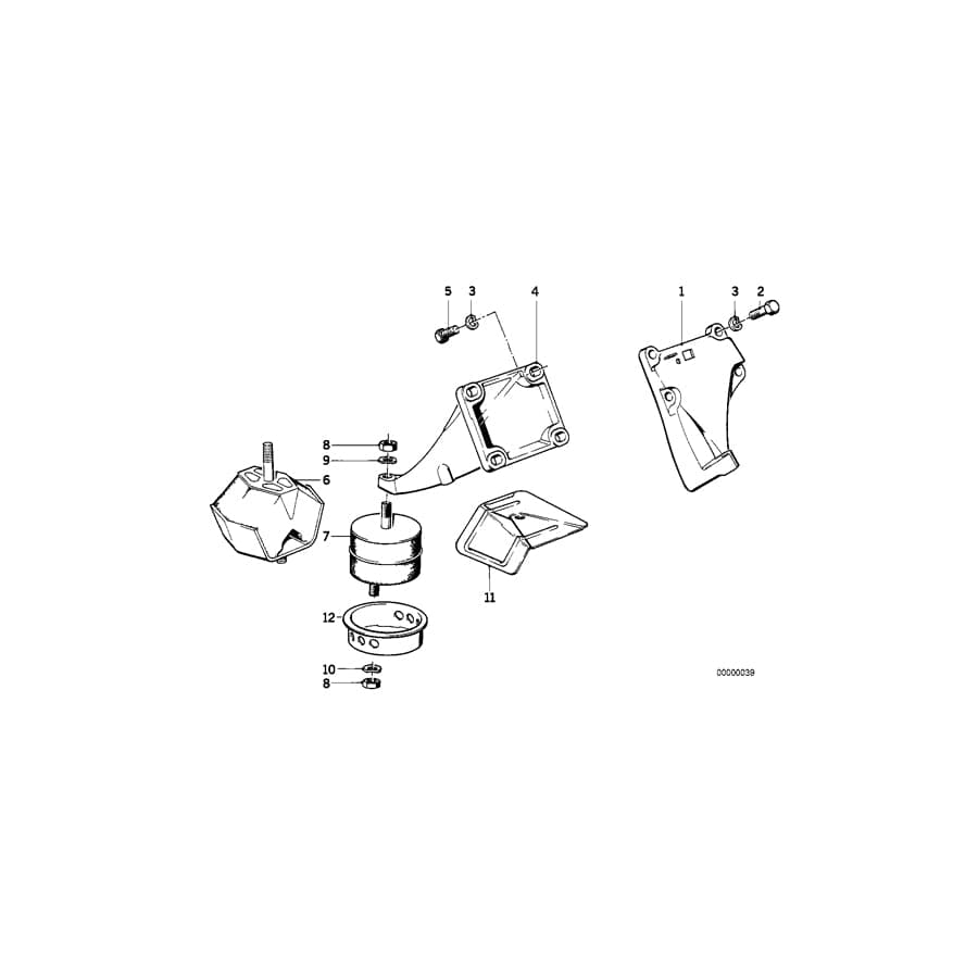 Genuine BMW 11811129811 E28 Rubber Mounting Left (Inc. 524td) | ML Performance UK Car Parts
