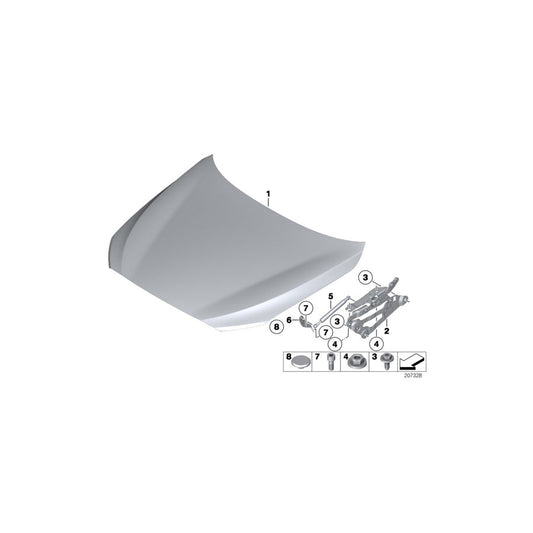 Genuine BMW 41617229636 F07 Right Engine Hood Hinge (Inc. 535d, 535dX & 530dX) | ML Performance US Car Parts