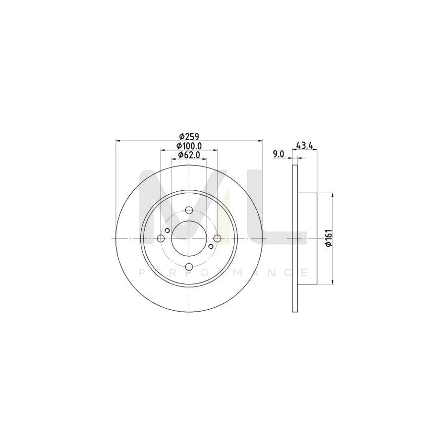 HELLA PRO 8DD 355 118-511 Brake Disc for SUZUKI Swift IV Hatchback (FZ, NZ) Solid, Coated, without wheel hub, without wheel studs