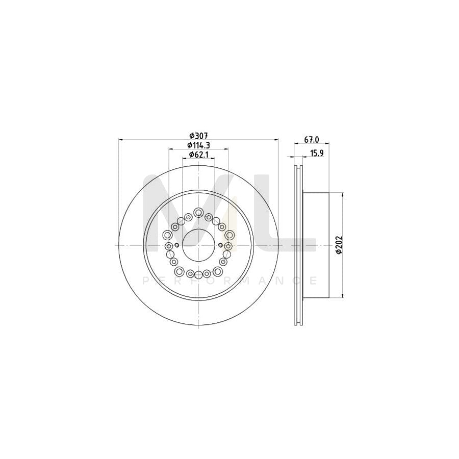 HELLA 8DD 355 113-151 Brake Disc Internally Vented, without wheel hub, without wheel studs