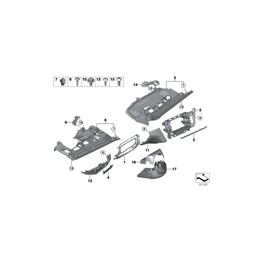 Genuine BMW 51459197496 F13 F06 Joint Cover, Steering Column (Inc. 640i, 640d & M6) | ML Performance US Car Parts
