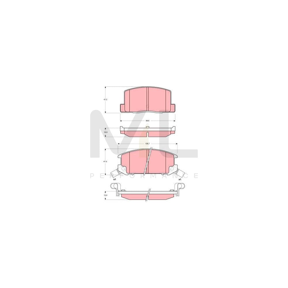 TRW Gdb3058 Brake Pad Set For Toyota Mr 2 With Acoustic Wear Warning | ML Performance Car Parts