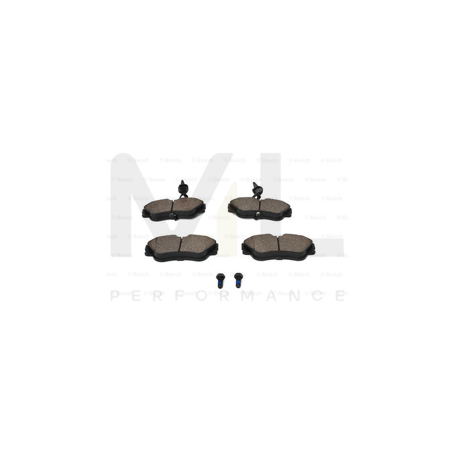 Bosch 0986424672 Brake Pad Set With Integrated Wear Sensor, With Anti-Squeak Plate, With Bolts/Screws, With Accessories BP388 | ML Performance Car Parts