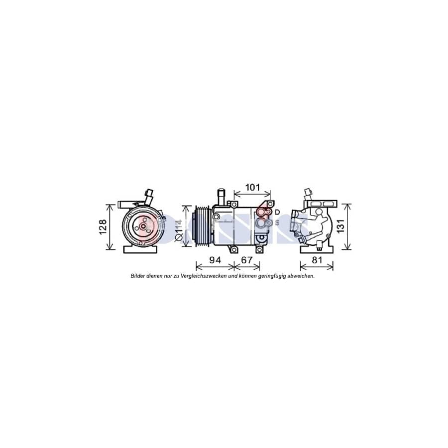 AKS Dasis 852739N Compressor, Air Conditioning for KIA Soul I (Am)