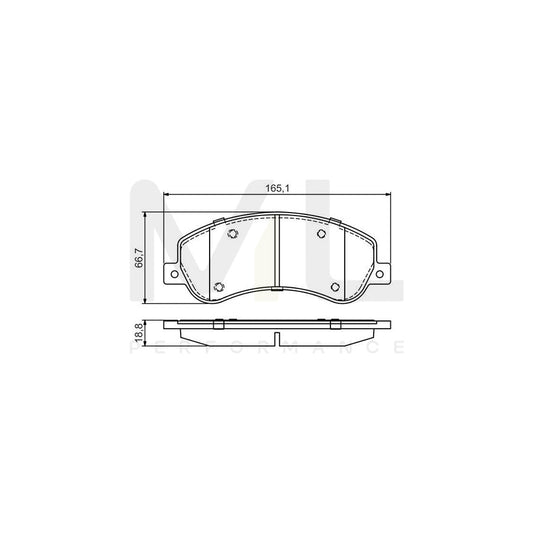 Bosch 0986495436 Brake Pad Set With Acoustic Wear Warning, With Anti-Squeak Plate, With Mounting Manual BP2068 | ML Performance Car Parts